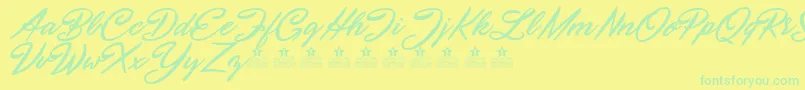 SeptemberFivePersonalUse Font – Green Fonts on Yellow Background