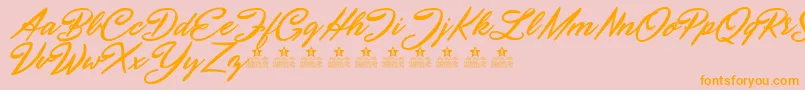 SeptemberFivePersonalUse Font – Orange Fonts on Pink Background