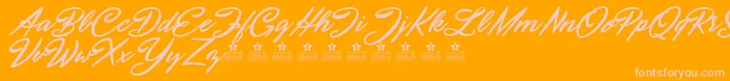SeptemberFivePersonalUse Font – Pink Fonts on Orange Background