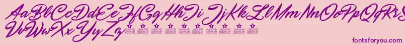 SeptemberFivePersonalUse Font – Purple Fonts on Pink Background