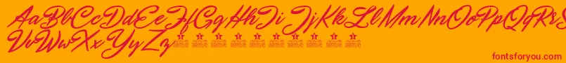 SeptemberFivePersonalUse Font – Red Fonts on Orange Background