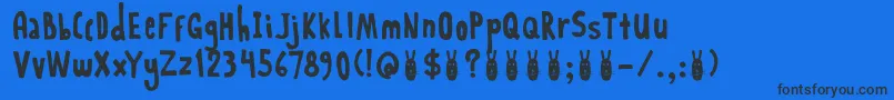 DkRabbitOnTheMoon Font – Black Fonts on Blue Background