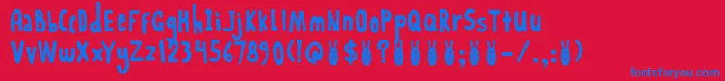 DkRabbitOnTheMoon Font – Blue Fonts on Red Background