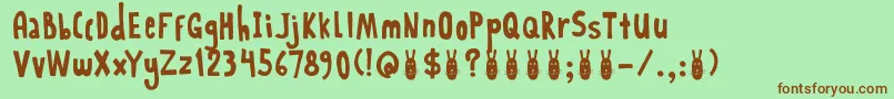 DkRabbitOnTheMoon Font – Brown Fonts on Green Background