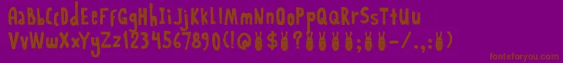 DkRabbitOnTheMoon Font – Brown Fonts on Purple Background