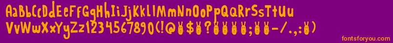 DkRabbitOnTheMoon Font – Orange Fonts on Purple Background