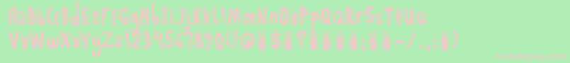 DkRabbitOnTheMoon Font – Pink Fonts on Green Background