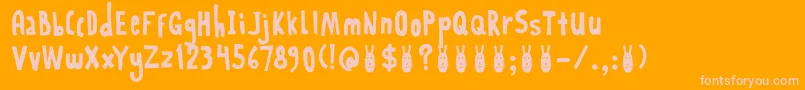 DkRabbitOnTheMoon Font – Pink Fonts on Orange Background