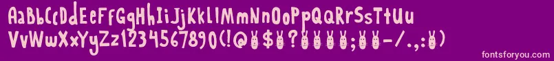 DkRabbitOnTheMoon Font – Pink Fonts on Purple Background