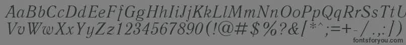 AntiquaItalicCyrillic-Schriftart – Schwarze Schriften auf grauem Hintergrund