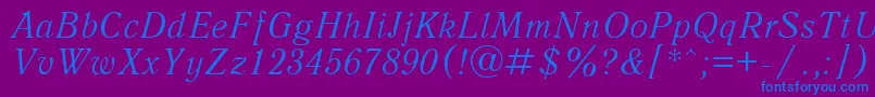 AntiquaItalicCyrillic Font – Blue Fonts on Purple Background