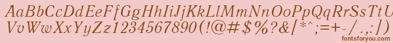 AntiquaItalicCyrillic Font – Brown Fonts on Pink Background