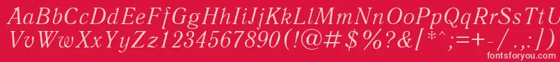 AntiquaItalicCyrillic Font – Pink Fonts on Red Background