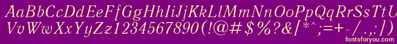 AntiquaItalicCyrillic Font – Yellow Fonts on Purple Background