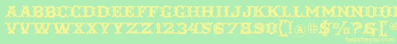 Toscania Font – Yellow Fonts on Green Background