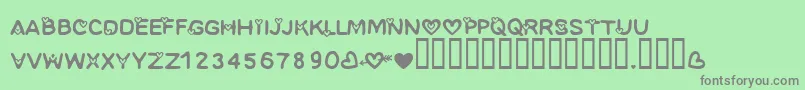 CfilovemontrealRegular-Schriftart – Graue Schriften auf grünem Hintergrund