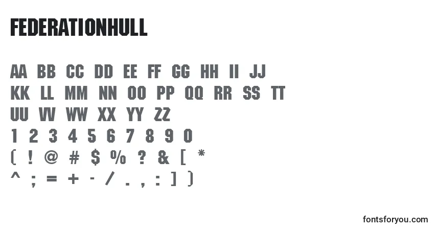 A fonte Federationhull – alfabeto, números, caracteres especiais