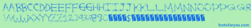 Splatterfuntime Font – Blue Fonts on Green Background