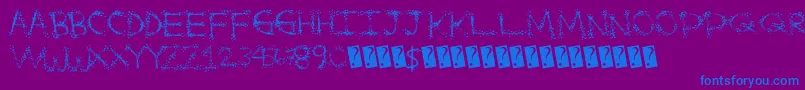 フォントSplatterfuntime – 紫色の背景に青い文字