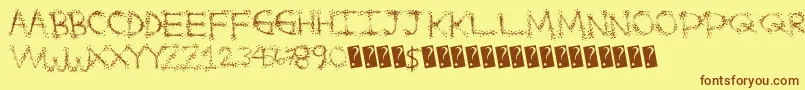 Splatterfuntime Font – Brown Fonts on Yellow Background