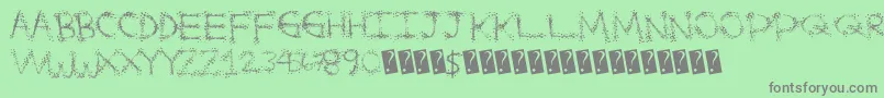 Splatterfuntime Font – Gray Fonts on Green Background