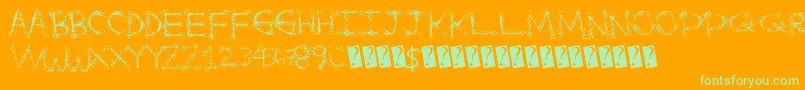 Splatterfuntime Font – Green Fonts on Orange Background