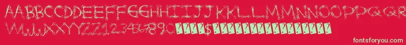 Splatterfuntime Font – Green Fonts on Red Background