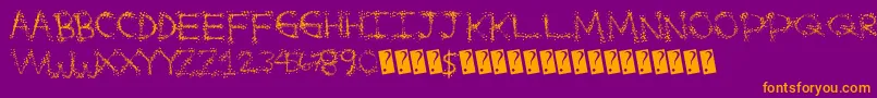 Splatterfuntime Font – Orange Fonts on Purple Background