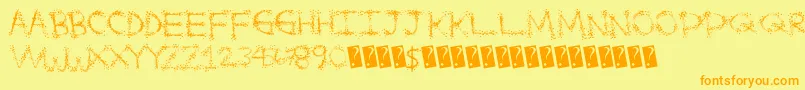 Splatterfuntime Font – Orange Fonts on Yellow Background