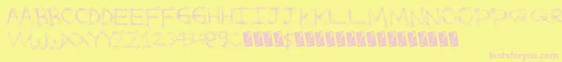 Splatterfuntime Font – Pink Fonts on Yellow Background