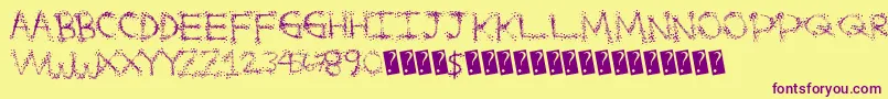 Splatterfuntime Font – Purple Fonts on Yellow Background