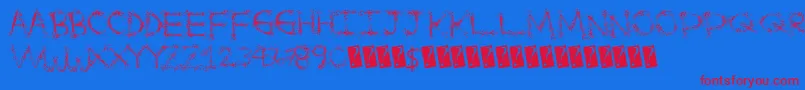 Splatterfuntime Font – Red Fonts on Blue Background