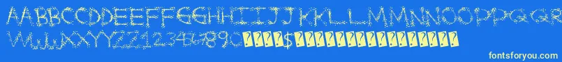 Splatterfuntime Font – Yellow Fonts on Blue Background