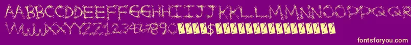 Splatterfuntime Font – Yellow Fonts on Purple Background