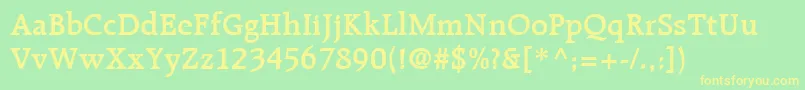 RaleighLtDemiBold Font – Yellow Fonts on Green Background