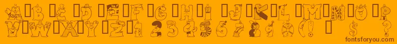 101Pictobet Font – Brown Fonts on Orange Background