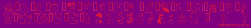 101Pictobet Font – Red Fonts on Purple Background