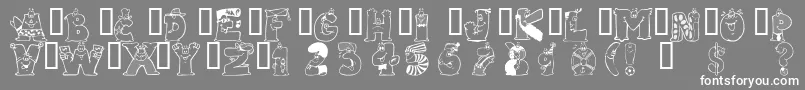 フォント101Pictobet – 灰色の背景に白い文字