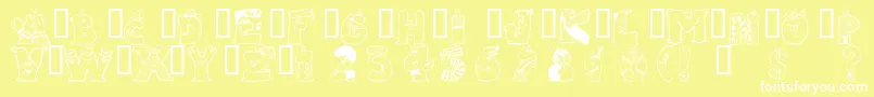 101Pictobet Font – White Fonts on Yellow Background