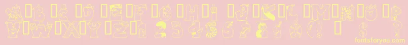 101Pictobet Font – Yellow Fonts on Pink Background