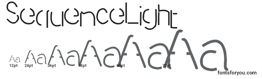 Размеры шрифта SequenceLight