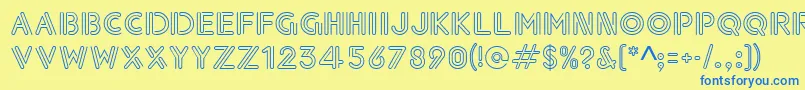 Paperclip Font – Blue Fonts on Yellow Background