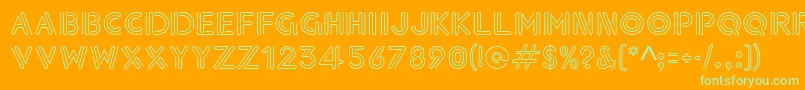 Paperclip Font – Green Fonts on Orange Background