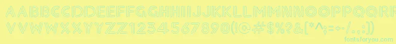 Paperclip Font – Green Fonts on Yellow Background
