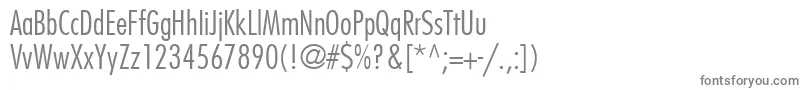 FuturaLtCondensedLight-fontti – harmaat kirjasimet valkoisella taustalla