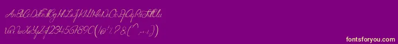 Fonte SeductionOfCristabelle – fontes amarelas em um fundo roxo