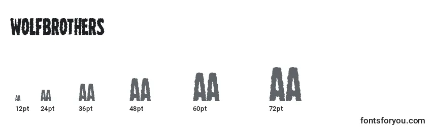 Wolfbrothers Font Sizes