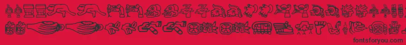 フォントAztec – 赤い背景に黒い文字