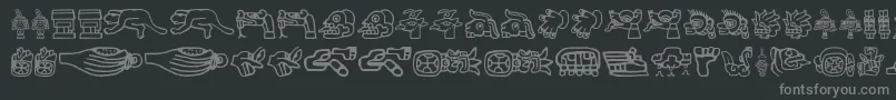 Aztec Font – Gray Fonts on Black Background