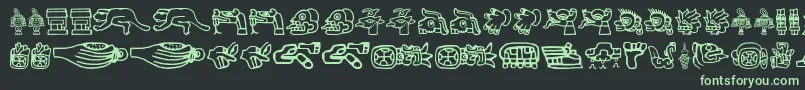 フォントAztec – 黒い背景に緑の文字